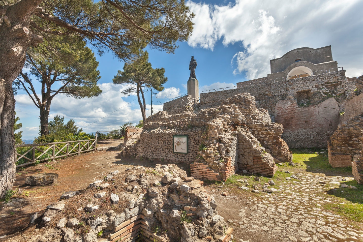 Villa Jovis in Capri, the ancient residence of Emperor Tiberius on Monte Tiberio with panoramic sea views