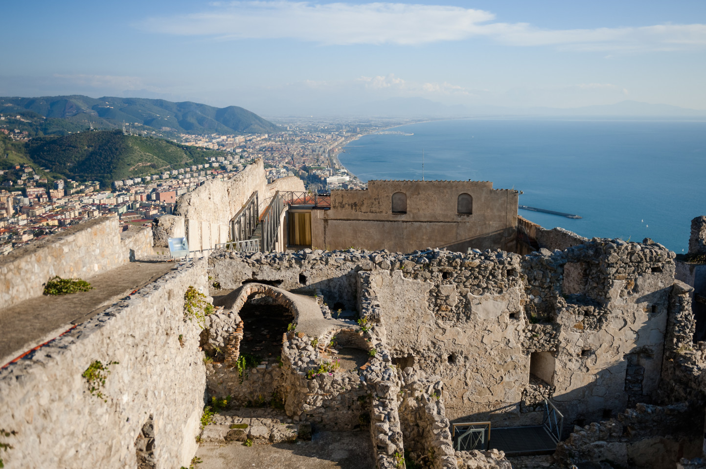 View of Salerno city and coastline from Arechi Castle 