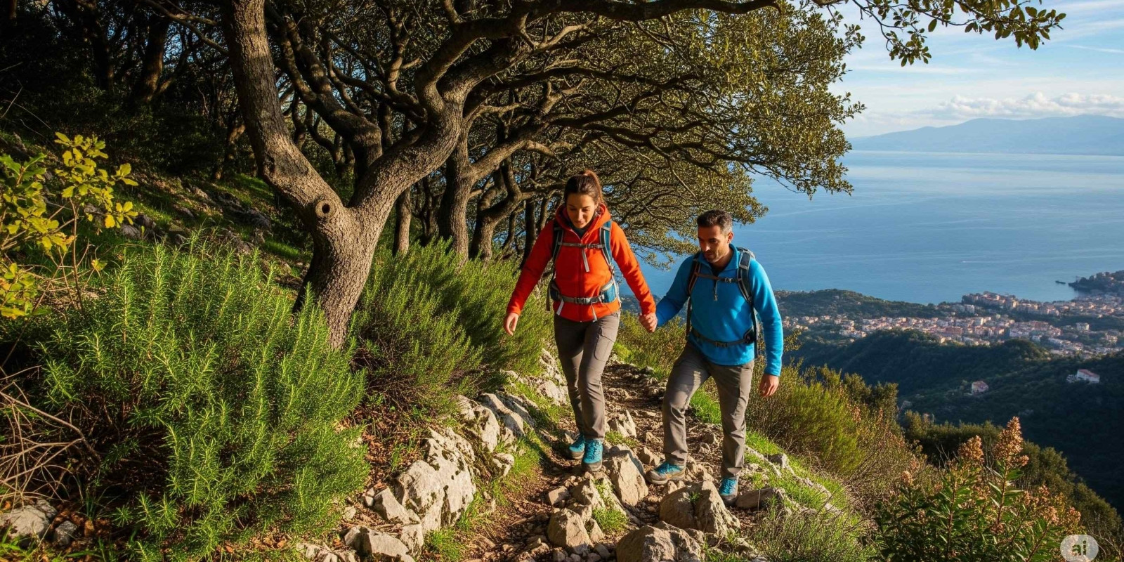 Exploring the heights: a scenic hike offering breathtaking views of Vietri sul Mare and the Amalfi Coast.
