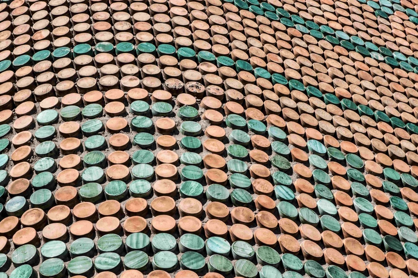 Artistic architecture: the unique facade of the historic Solimene ceramic factory, a landmark of Italian design.