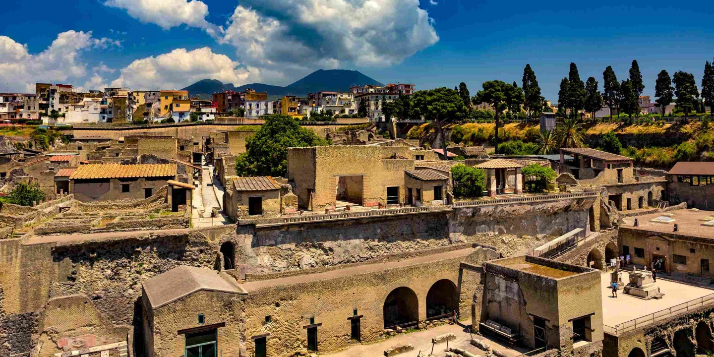 Preserved Herculaneum ruins of the archeological park