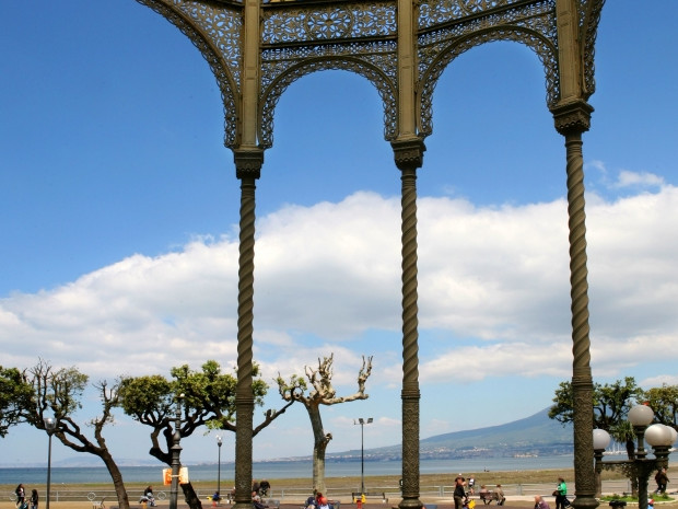Historic seaside gazebo on the waterfront of Castellammare di Stabia