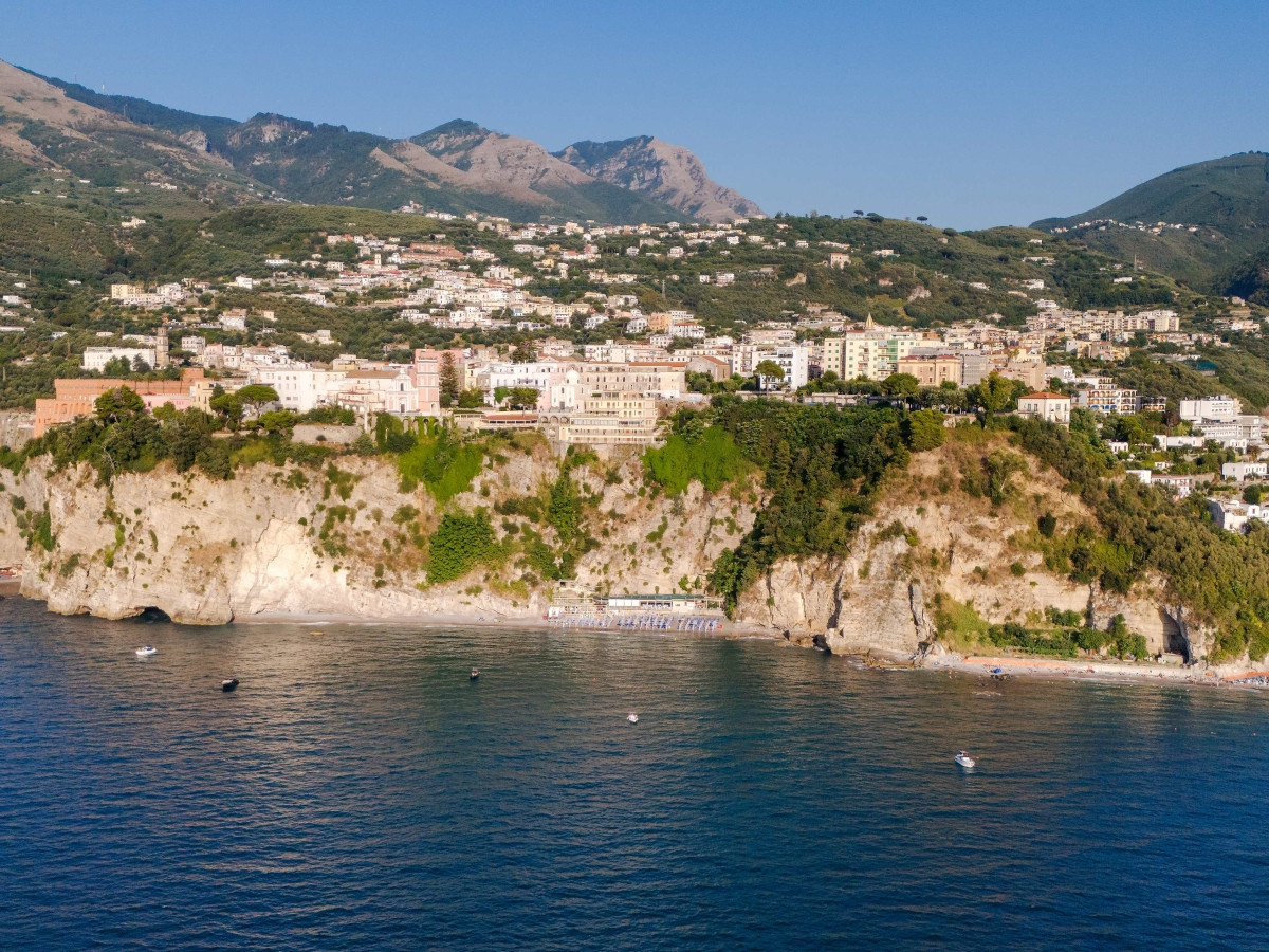 View of Seiano from the cliffside, overlooking the Gulf of Naples