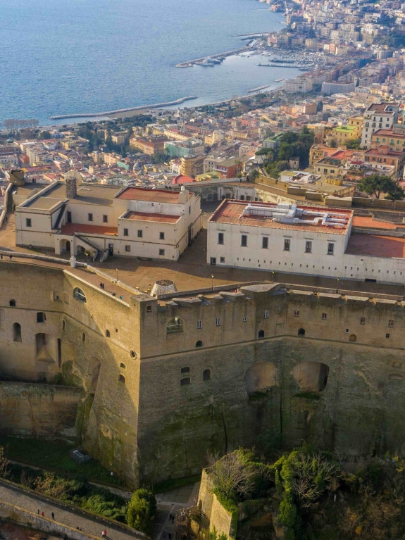 Panoramic view of Certosa di San Martino overlooking Naples and the Gulf of Naples Italy