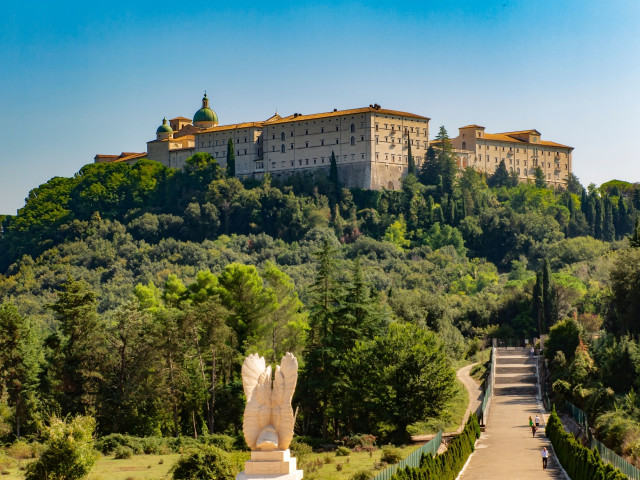 Montecassino Abbey seen from the valley