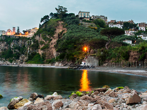Panoramic view of Seiano in Vico Equense overlooking the Gulf of Naples
